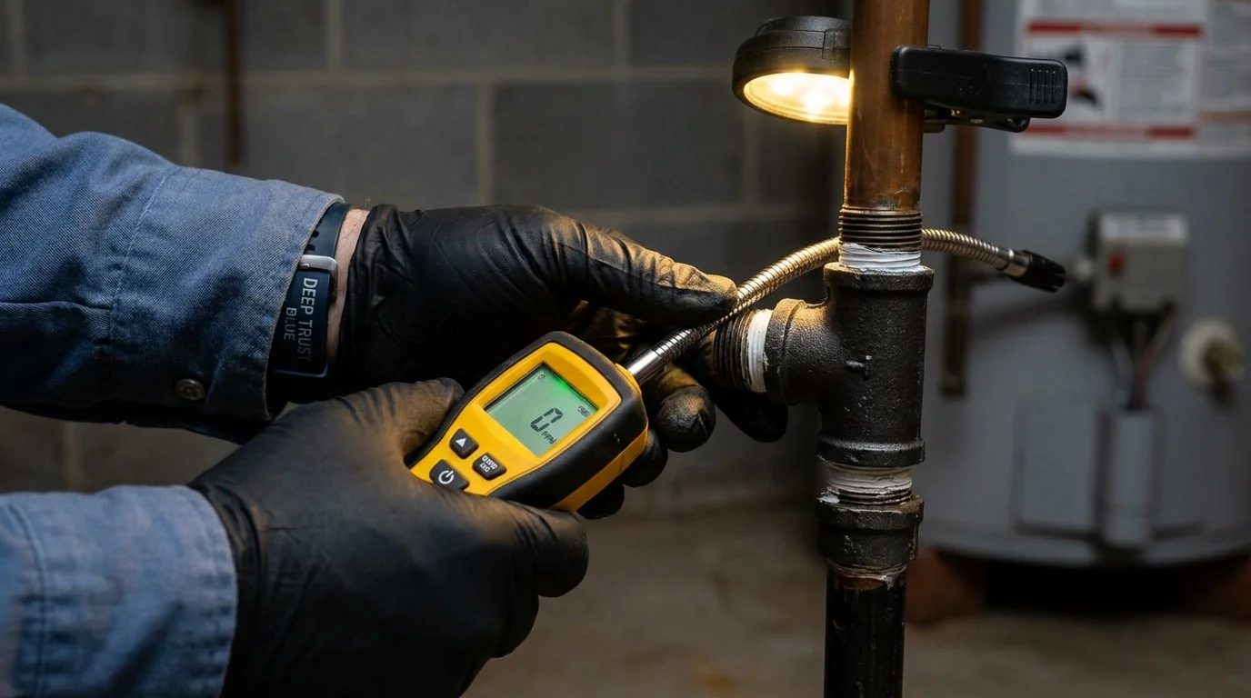 Gas leak detection with electronic sniffer by Johns Plumbing LLC in San Tan Valley